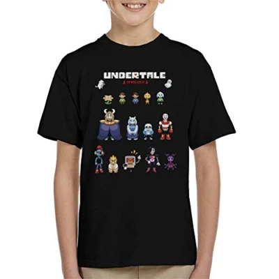 Image of Cloud City 7 Undertale Spoilers Kid&#039;s T Shirt Black