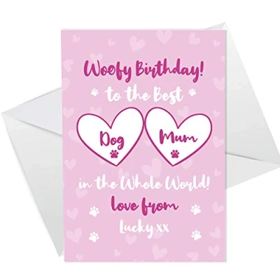 Image of RED OCEAN PERSONALISED Birthday Card For Mum Novelty Funny Dog From
