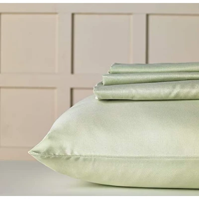 Image of Diana Cowpe Soft Touch Peached Microfibre KINGSIZE BED GREEN SHEET SET Includes 1 x Fitted Flat 2 Pillowcases