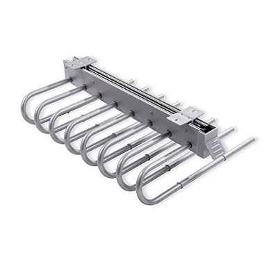 Image of Emuca pull out trouser rack for wardrobe, hanger made from steel, left hand assembly, silver grey