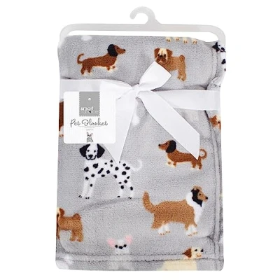 Image of YöL Grey Dog Sherpa Pet Blanket Comforting Puppy Separation Anxiety 90x70cm Couch Protector