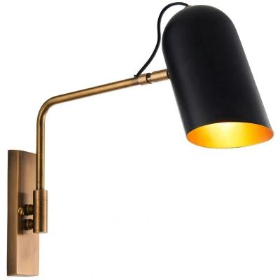 Image of Navren Task Wall Lamp Antique Solid Brass, Matt Black