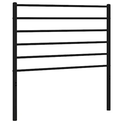 Image of vidaXL Metal Headboard in Classic Black for 75 cm Bed Frame, Powder Coated Steel Construction with Excellent Back Support