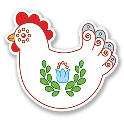 Image of 2 x 10cm Pretty Chicken Vinyl Sticker Bike Laptop Helmet Rooster Hen Bird #5481 (10cm Wide 9cm Tall)