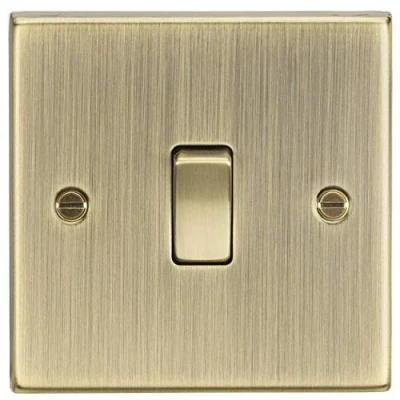 Image of KnightsBridge 20A 1G DP Switch Square Edge Antique Brass