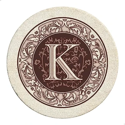 Image of Thirstystone Drink Coaster Set, Monogram K