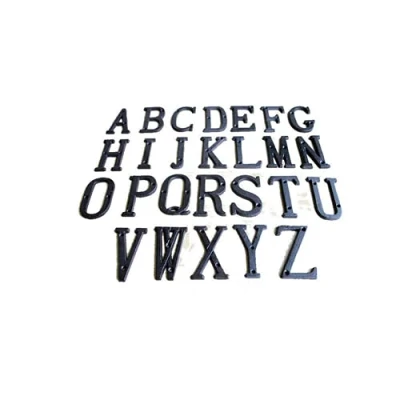 Image of 1pc Cast Wrought Iron Black Antique House Door Alphabet Letters and Numbers Plaques (G)