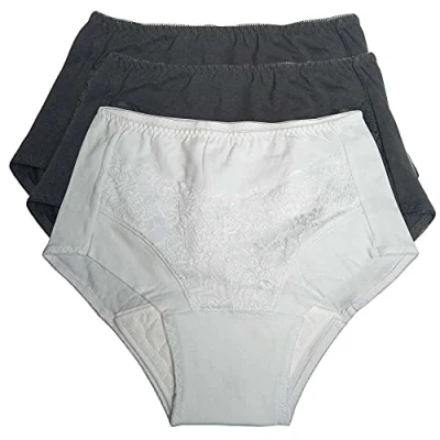 Image of easylife lifestyle solutions StayDry Ladies Everyday Underwear (Set of 3) Medium Black &amp; White