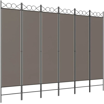 Image of vidaXL 6 Panel Room Divider Anthracite 240x200 cm Fabric