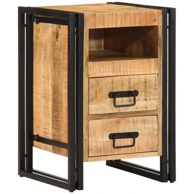 Image of vidaXL Bedside Cabinet 40x40x59 cm Solid Rough Wood Mango