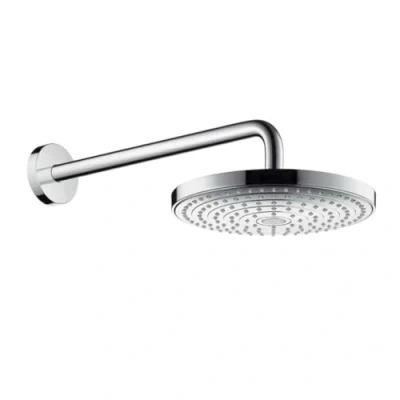 Image of hansgrohe Raindance Select S 240 overhead shower with 390 mm arm, 2 spray modes, white/chrome 26466400