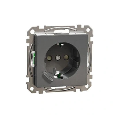 Image of Schneider Electric Wiser Connected Schuko Socket 16A TPM Anthracite System M, Smart Socket, Compatible with Amazon Alexa and Google Home, Home Wifi