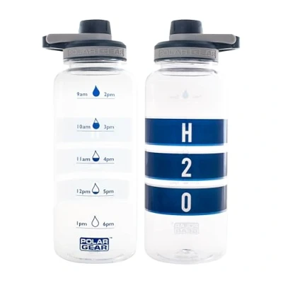 Image of Polar Gear 1.2L Motivational Water Bottle With Straw SK BPA Free Time Markings Running Bottle, Sports Reusable for Work, School, Cycling (Indigo)
