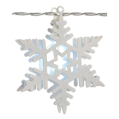Image of WeRChristmas Snowflake Light String Christmas Decoration with 10 LED Lights White