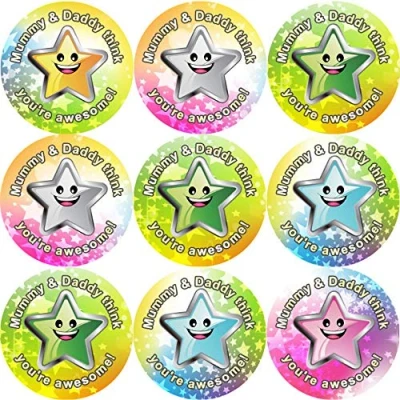 Image of 144 Mummy &amp; Daddy&#039;s Superstar 30mm Reward Stickers for School Teachers, Parents