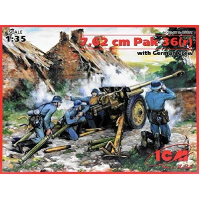 Image of ICM 1:35 7,62 cm Pak 36(r) with German Crew (4 figures)