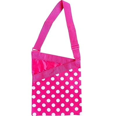 Image of Smith’s Peg Bag in Pink and White Polka Dot Pattern with Adjustable Shoulder Strap Holds Up to 108 Regular Pegs Strong, Durable, Water Resistant Material
