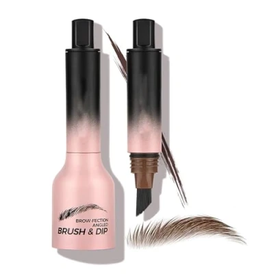 Image of Liquid Eyebrow Brush and Dip, Brow Fection Angled &amp; Liner with Brush, Pencil Waterproof Smudge Proof, For Eyebrows, Sideburns Beard (Auburn)