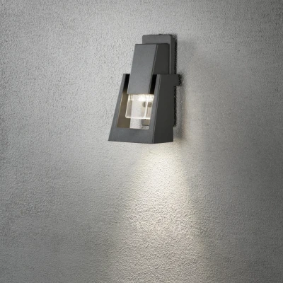 Image of Potenza Outdoor Modern Wall Lamp, Dark Grey, Single GU10, IP54