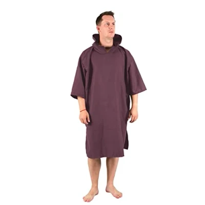 Image of Lifeventure Unisex Compact Lightweight, Surfing, Changing Robe Lightweight Stretchy Microfibre Towel Poncho with Hood for Travel Su, Blackcurrant, One Size UK