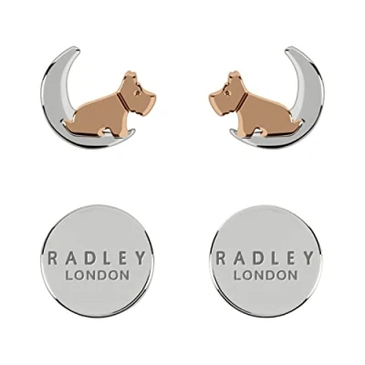 Image of Radley Women&#039;s 18ct Silver and Rose Gold Plated Moon &amp; Stars Earrings RYJ1211S