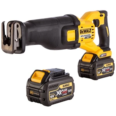 Image of DEWALT DCS388T2 54 V XR Cordless Flexvolt Reciprocating Saw with 2 x 6 A Batteries Yellow/Black