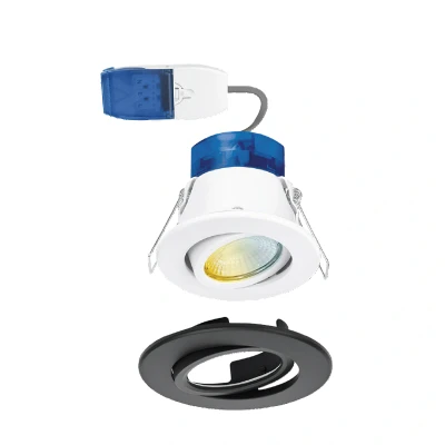 Image of Aurora R6 CWS FastRFix Wattage &amp; Colour Switchable LED Downlight Matt Black