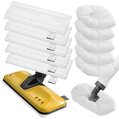 Image of Navaris Steam Mop Pads Cover Microfibre Cloth Set Compatible with Kärcher EasyFix SC 2 to 5 Series Cleaner Replacement Cloths for Floor &amp; Hand Steamer +