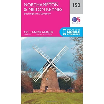Image of Landranger 152 Northampton &amp; Milton Keynes, Buckingham Daventry Map With Digital Version