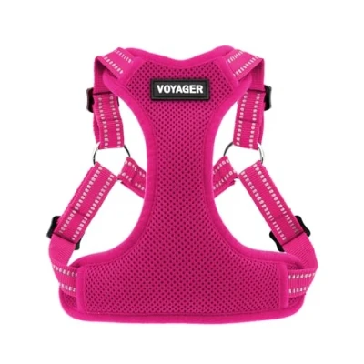 Image of Best Pet Supplies Voyager Step in Flex Dog Harness, Fuchsia (Black Trim), Small