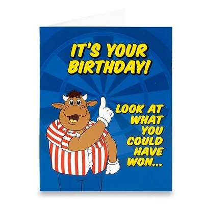 Image of Bullseye TV Show Darts Bully Official Greeting Card Birthday