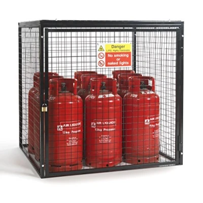 Image of Black Powder Coated Gas Cylinder Cage for 9 x 19kg Cylinders