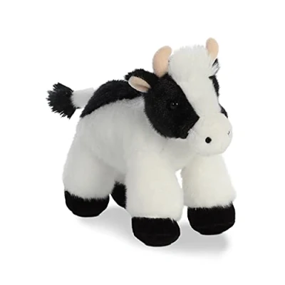 Image of Aurora 8 inch Flopsie Cow,Black and White,Small