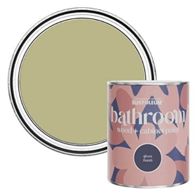 Image of Rust Oleum Green Moisture Resistant Bathroom Wood and Cabinet Paint in Gloss Finish Sage 750ml