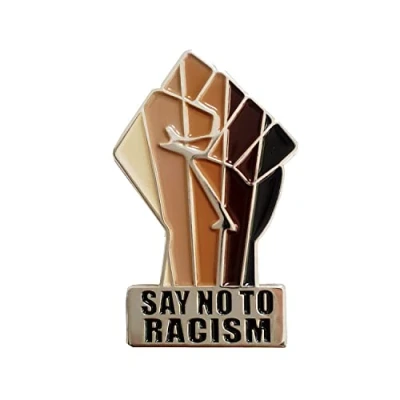 Image of Say No to Racism Black Lives Matter Enamel Pin Badge Brooch Memorabilia