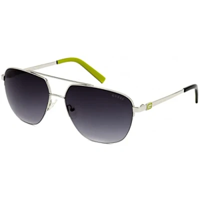 Image of Guess Aviator Unisex Shiny Light Nickeltin Smoke Gradient GF5065 Silver Metal One Size