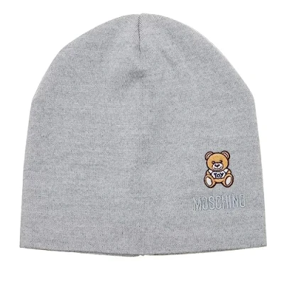 Image of Moschino Women Teddy Bear Beanie Grey