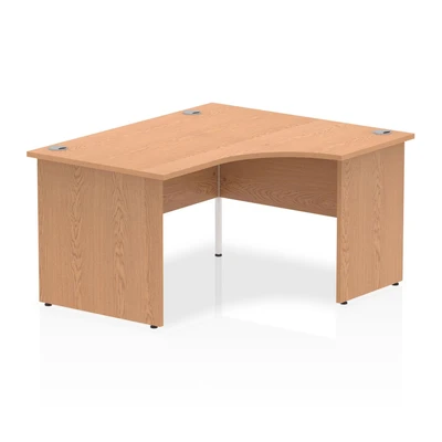 Image of Impulse 1400mm Right Crescent Desk Oak Top Panel End Leg