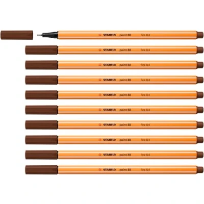 Image of Fineliner STABILO point 88 Pack of 10 Brown