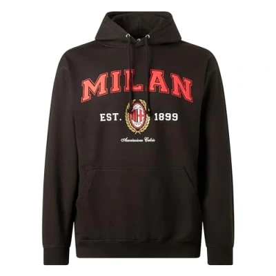 Image of AC Milan Felpa College Collection Hooded Sweatshirt, Black, M