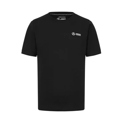 Image of Mercedes AMG Petronas F1 Men&#039;s Tshirt with Small 3D Team Logo Execution Black Size: S