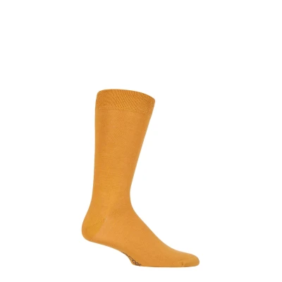 Image of 1 Pair Mellow Yellow Colour Burst Bamboo Socks with Smooth Toe Seams Men&#039;s 6 11 Mens SOCKSHOP