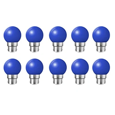 Image of 10x B22 Bayonet Cap LED Coloured Light Bulb Mini Globe Golfball Bulbs for Outdoor Patio Garden Party Christmas(Blue)