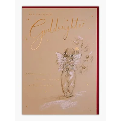 Image of Clintons: Fairy Goddaughter Christmas Card, Xmas Card for God Daughter, 155 x 235, Multi Colour,1150466