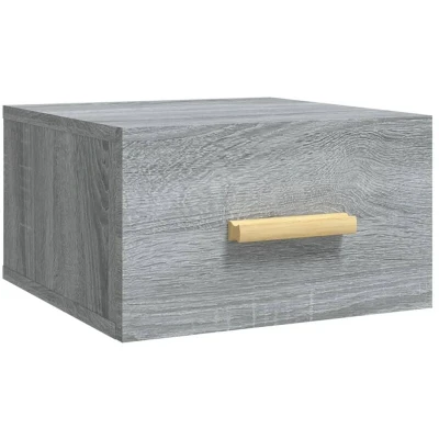 Image of vidaXL Wall mounted Bedside Cabinet Grey Sonoma 35x35x20 cm