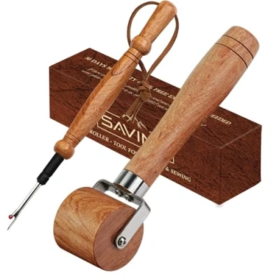 Image of Savina Seam Rippers for Sewing, Remove Stitches and Seams with Precision, Thread Ripping Tool, Hard Wood Professional Multipurpose Durable Sewing/Quilting (Seam Ripper + Roller)