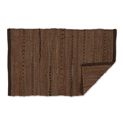 Image of DII Chindi Home Collection Handwoven Multicolor Area Rag Rug, 20x31.5, Leather Brown