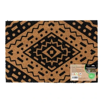 Image of JVL Eco Friendly Latex Backed Coir Entrance Doormat, 40x60cm Aztec