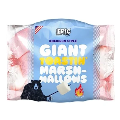 Image of EPIC SNAX CO Giant American Style Pink and White Toastin’ Marshmallows, 500 g (Pack of 1)