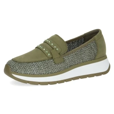 Image of CAPRICE Women&#039;s 9 24704 42 Loafer Flat, Khaki Comb, 5 UK